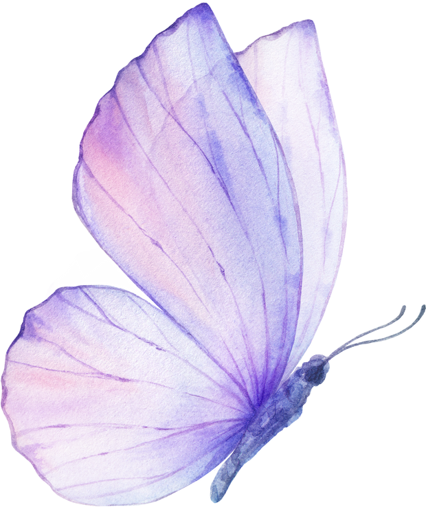 Pink Violet Watercolor Butterfly